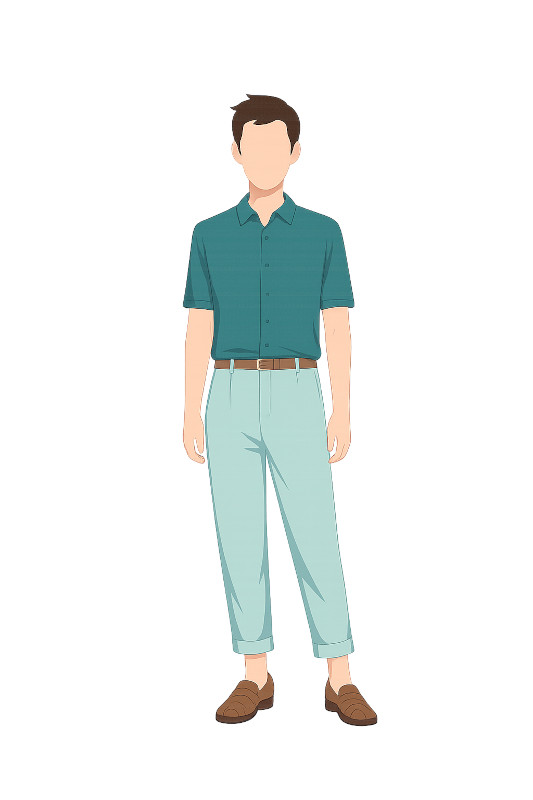 short sleeve shirt and trousers